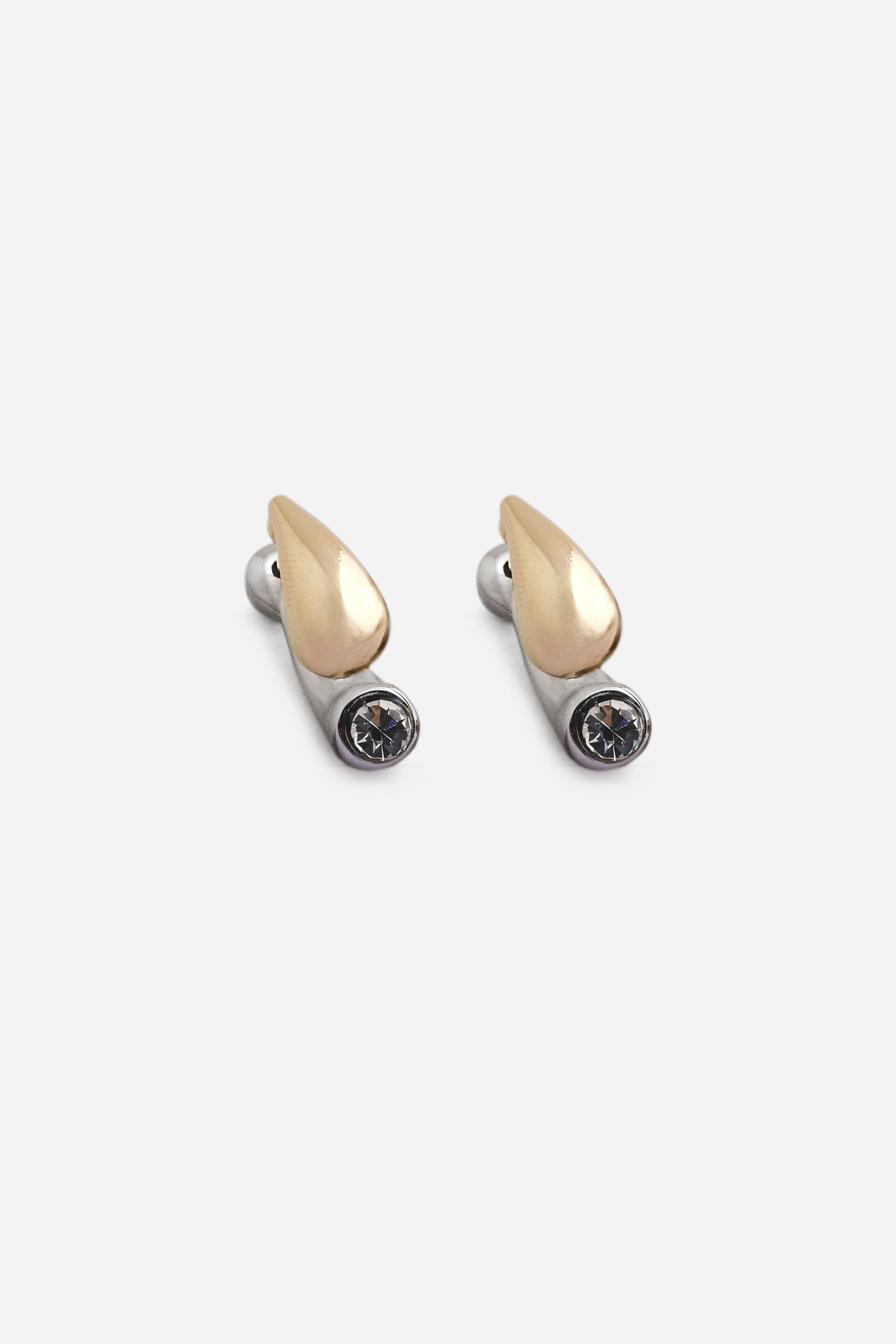 Dual-Tone Drop Stud Earrings, , image 2